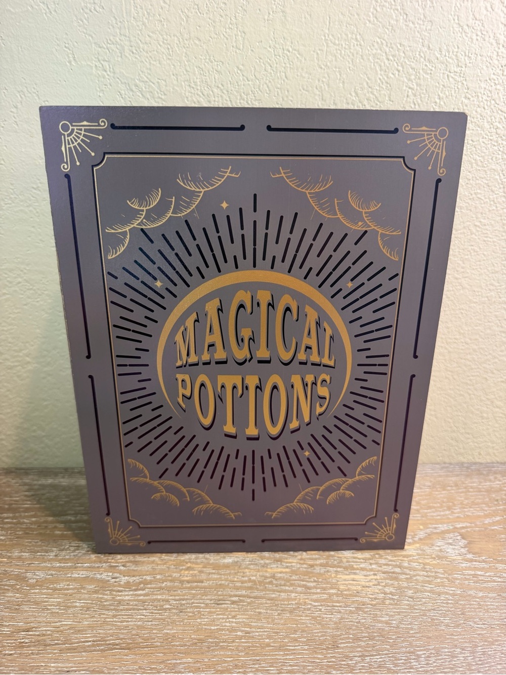 NEW Target Bullseye Playground Magical Potions Halloween Wooden Bookend/Storage